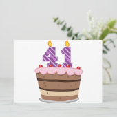 Leeftijd 41 op de Birthday Cake Kaart (Staand voorkant)