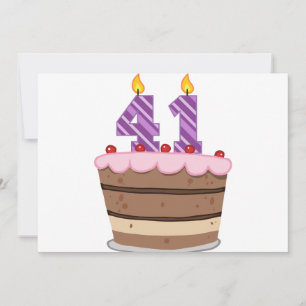 Leeftijd 41 op de Birthday Cake Kaart