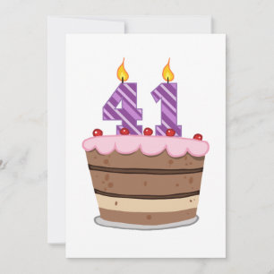 Leeftijd 41 op de Birthday Cake Kaart