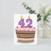 Leeftijd 42 op de Birthday Cake Briefkaart (Staand voorkant)