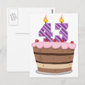 Leeftijd 43 op de Birthday Cake Briefkaart (Voorkant / Achterkant)