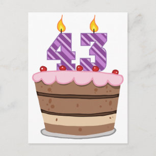 Leeftijd 43 op de Birthday Cake Briefkaart