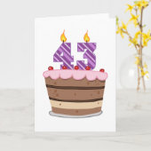 Leeftijd 43 op de Birthday Cake Kaart (Gele Bloem)