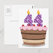 Leeftijd 44 op de Birthday Cake Briefkaart (Voorkant / Achterkant)