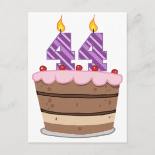Leeftijd 44 op de Birthday Cake Briefkaart