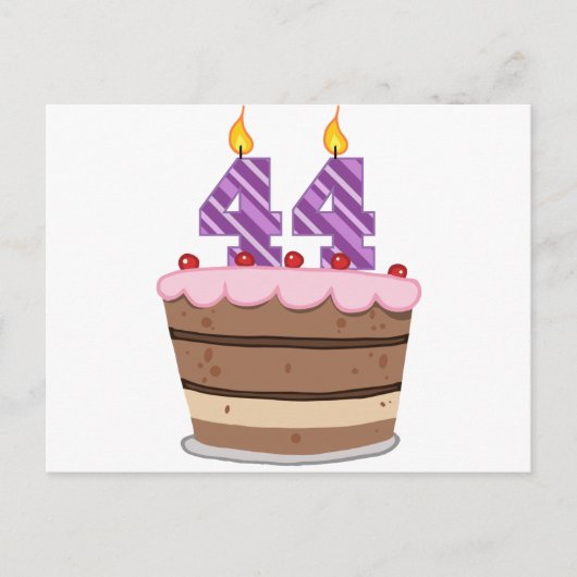Leeftijd 44 op de Birthday Cake Briefkaart (Voorkant)