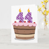 Leeftijd 44 op de Birthday Cake Kaart (Gele Bloem)