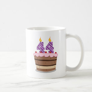 Leeftijd 44 op de Birthday Cake Koffiemok