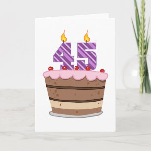 Leeftijd 45 op de Birthday Cake Kaart