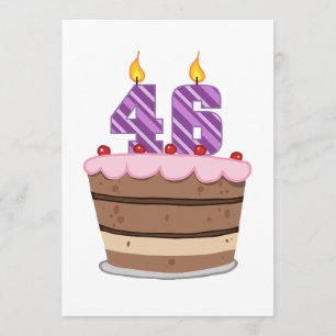 Leeftijd 46 op de Birthday Cake Kaart
