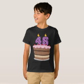 Leeftijd 46 op de Birthday Cake T-shirt (Voorkant volledig)