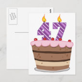Leeftijd 47 op de Birthday Cake Briefkaart (Voorkant / Achterkant)