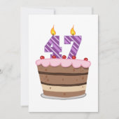 Leeftijd 47 op de Birthday Cake Kaart (Voorkant)