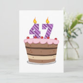 Leeftijd 47 op de Birthday Cake Kaart (Staand voorkant)