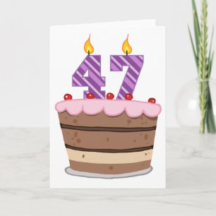 Leeftijd 47 op de Birthday Cake Kaart