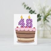 Leeftijd 48 op de Birthday Cake Briefkaart (Staand voorkant)