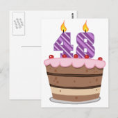 Leeftijd 48 op de Birthday Cake Briefkaart (Voorkant / Achterkant)