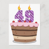 Leeftijd 49 op de Birthday Cake Briefkaart (Voorkant)