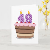 Leeftijd 49 op de Birthday Cake Kaart (Gele Bloem)