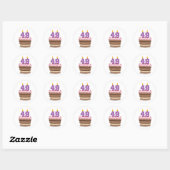 Leeftijd 49 op de Birthday Cake Ronde Sticker (Vel)