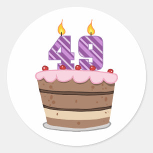 Leeftijd 49 op de Birthday Cake Ronde Sticker