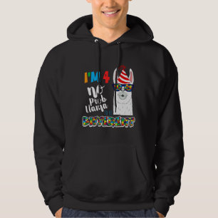 Leeftijd 4 Llama geboren uit Puzzle Autism Awarene Hoodie