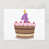 Leeftijd 4 op de Birthday Cake Briefkaart (Voorkant)