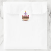 Leeftijd 4 op de Birthday Cake Ronde Sticker (Tas)