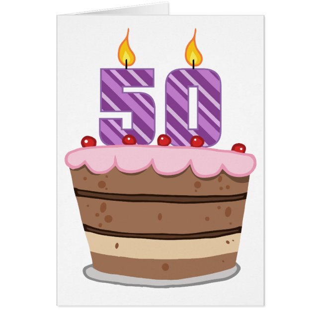 Leeftijd 50 op de Birthday Cake (Voorkant)