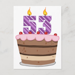 Leeftijd 53 op de Birthday Cake Briefkaart