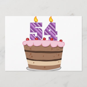 Leeftijd 54 op de Birthday Cake Kaart