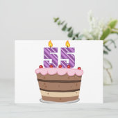 Leeftijd 55 op de Birthday Cake Kaart (Staand voorkant)