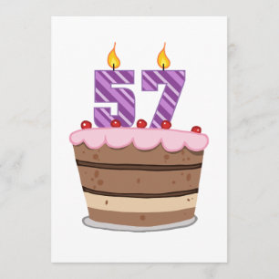 Leeftijd 57 op de Birthday Cake Kaart