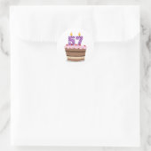 Leeftijd 57 op de Birthday Cake Ronde Sticker (Tas)
