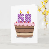 Leeftijd 58 op de Birthday Cake Kaart (Gele Bloem)