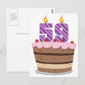 Leeftijd 59 op de Birthday Cake Briefkaart (Voorkant / Achterkant)