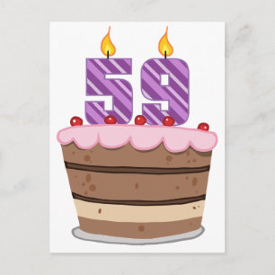 Leeftijd 59 op de Birthday Cake Briefkaart