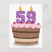Leeftijd 59 op de Birthday Cake Briefkaart (Voorkant)