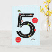 Leeftijd 5, 5e verjaardag, speelgoed auto's en weg kaart (Gele Bloem)