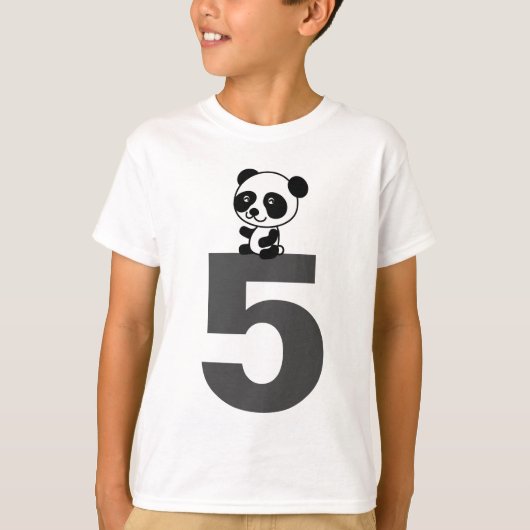 LEEFTIJD 5 VIJF PANDA BEER T-Shirts (Voorkant)