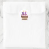 Leeftijd 61 op de Birthday Cake Ronde Sticker (Tas)