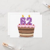 Leeftijd 62 op de Birthday Cake Kaart (Voorkant / Achterkant in situ)