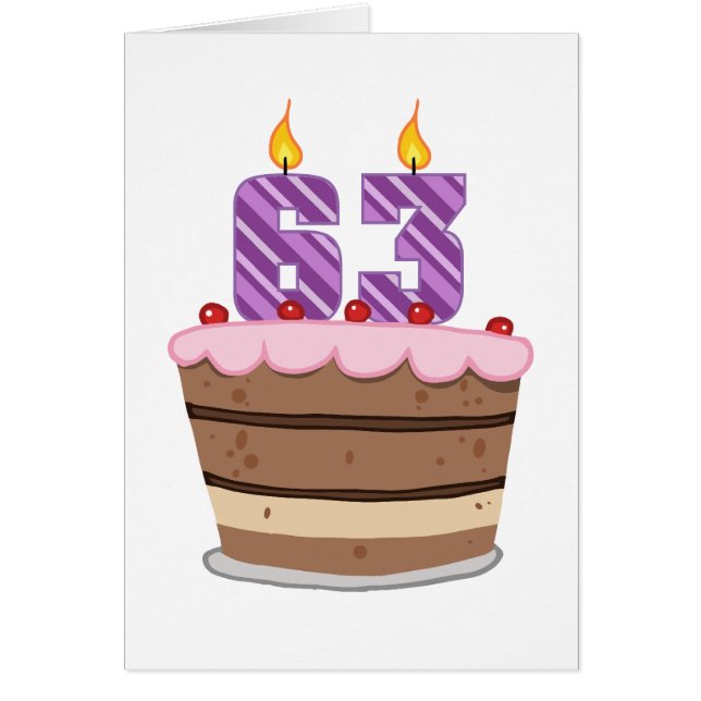 Leeftijd 63 op de Birthday Cake (Voorkant)