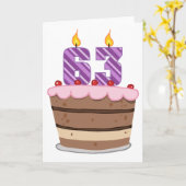 Leeftijd 63 op de Birthday Cake Kaart (Gele Bloem)