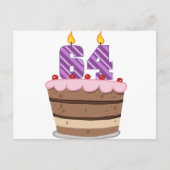 Leeftijd 64 op de Birthday Cake Briefkaart (Voorkant)
