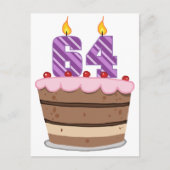 Leeftijd 64 op de Birthday Cake Briefkaart (Voorkant)