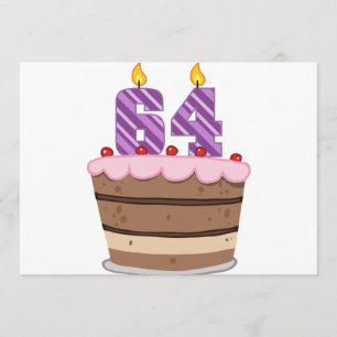 Leeftijd 64 op de Birthday Cake Kaart