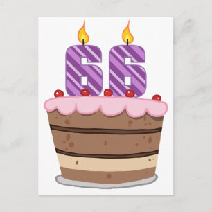 Leeftijd 66 op de Birthday Cake Briefkaart