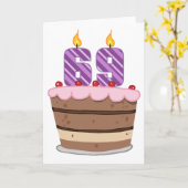 Leeftijd 69 op de Birthday Cake Kaart (Gele Bloem)