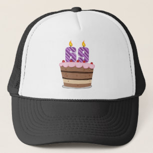 Leeftijd 69 op de Birthday Cake Trucker Pet